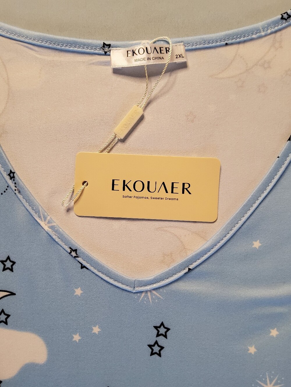 Women's Sleeveless Nightgown Trio -Light Blue Moon & Stars, Pink Sheep Print 2XL - Picture 16 of 16